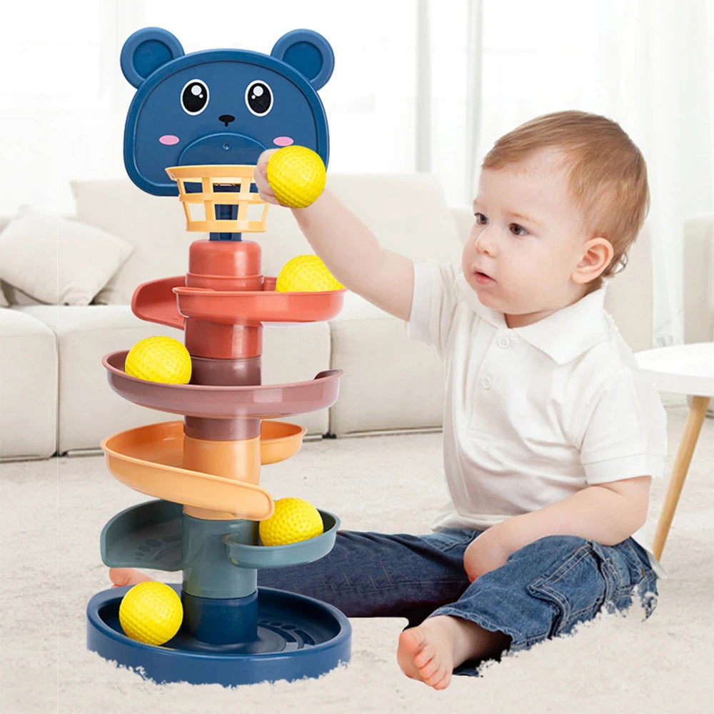 Torre de bolas Montessori de Aventuras educativa para bebés