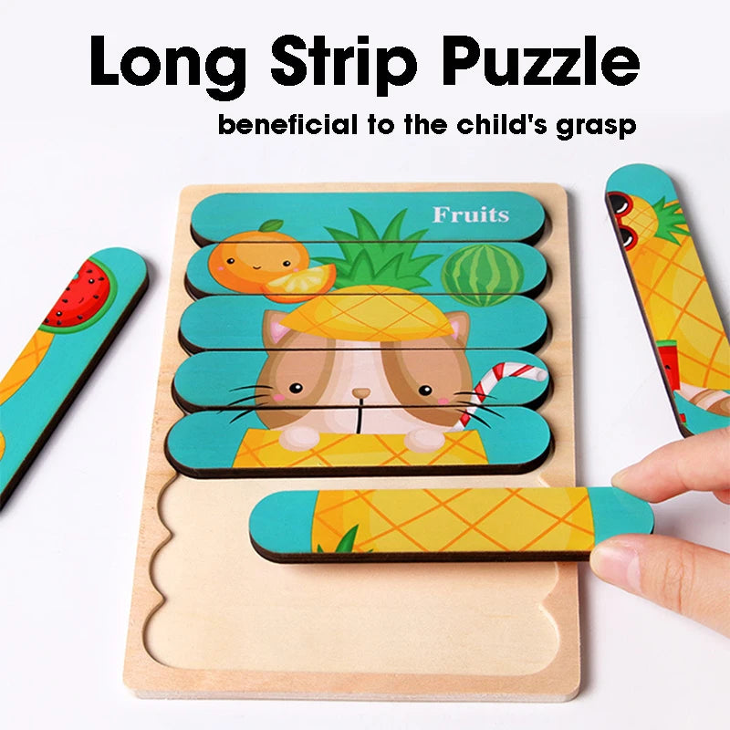 Double-sided 3D puzzle for babies