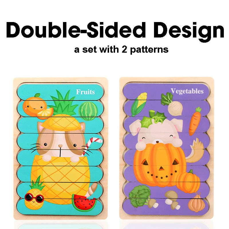 Double-sided 3D puzzle for babies