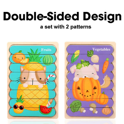 Double-sided 3D puzzle for babies