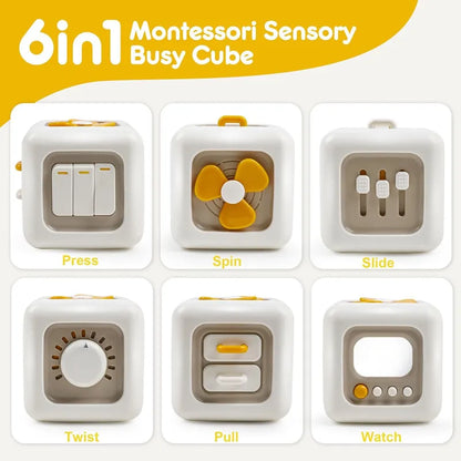 Cube d'activités Montessori 6 en 1 pour bébés 